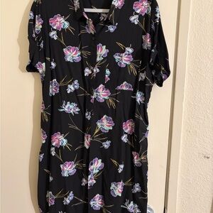 Vans Black Floral Long Sleeve Dress